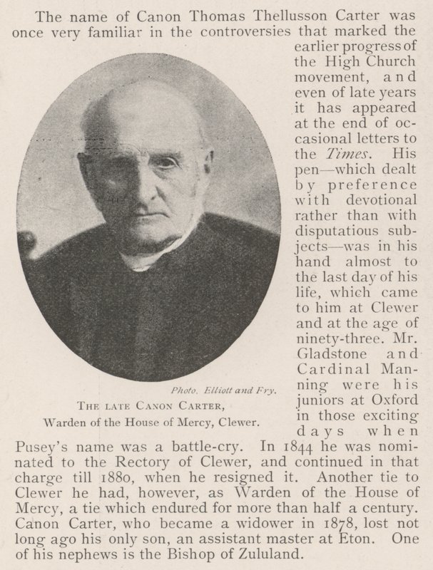 Merhum Canon Carter, Merhamet Evi Müdürü, Clewer by English Photographer