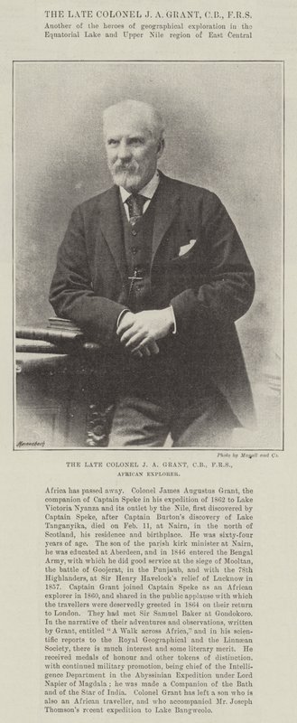 Merhum Albay JA Grant, CB, FRS, African Explorer by English Photographer