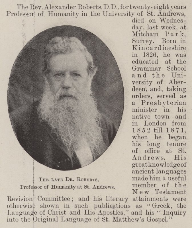 Merhum Dr Roberts, St Andrews