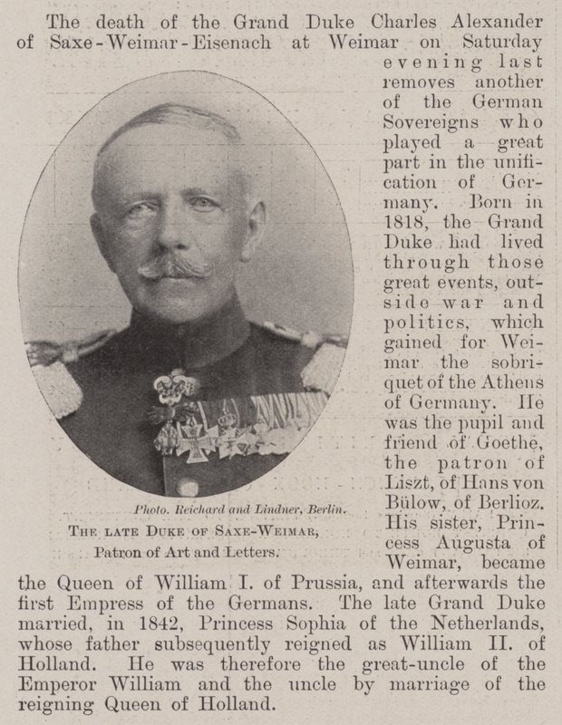 Merhum Saxe-Weimar Dükü, Sanatın ve Edebiyatın Patronu by English Photographer