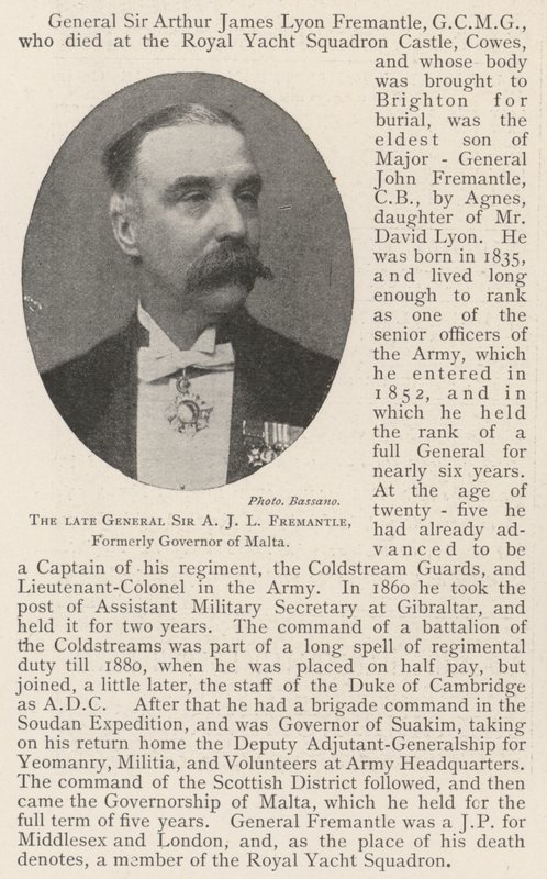 Geç General Sir AJ L Fremantle, eski Malta Valisi by English Photographer