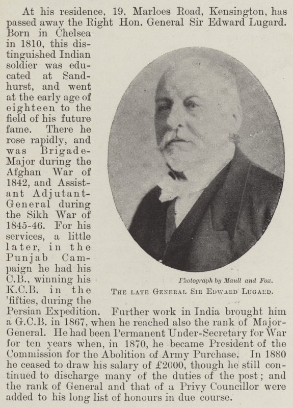 Merhum General Sir Edward Lugard by English Photographer