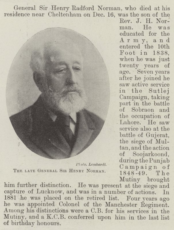 Merhum General Sir Henry Norman by English Photographer
