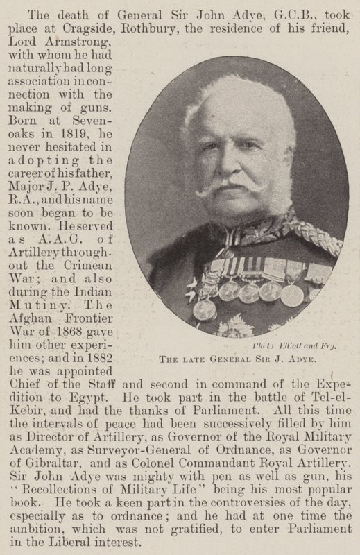 Merhum General Sir J Adye by English Photographer