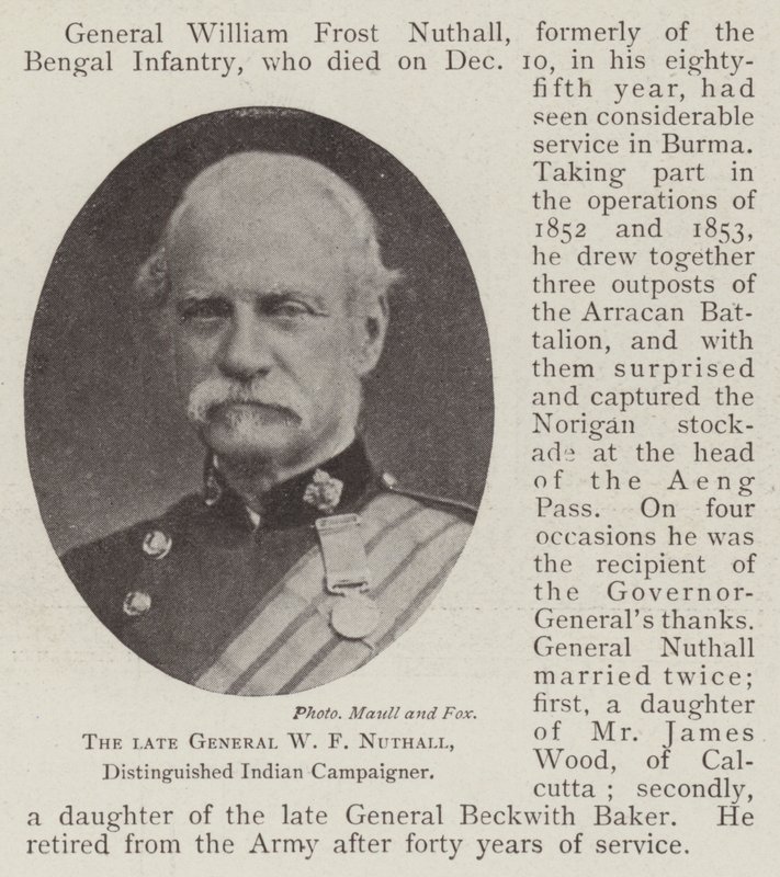 Merhum General WF Nuthall, Seçkin Hint Kampanyacısı by English Photographer