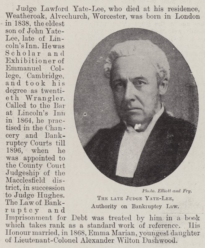 Rahmetli Yargıç Yate-Lee, İflas Hukuku Kurumu by English Photographer