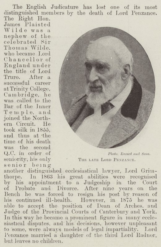 Merhum Lord Penzance by English Photographer