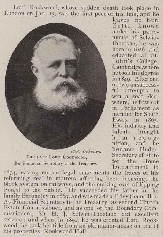 Rahmetli Lord Rookwood, Hazine Eski Mali Sekreteri by English Photographer