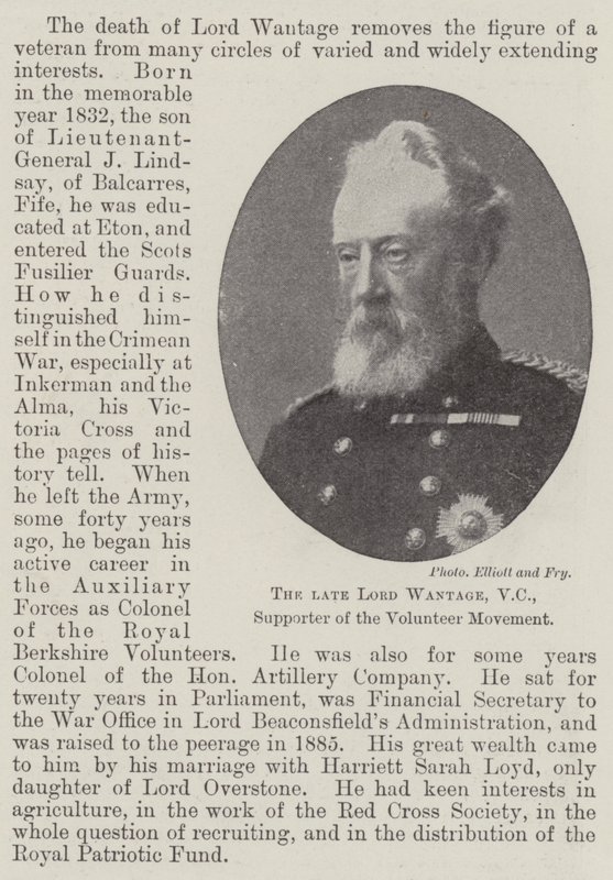 Rahmetli Lord Wantage, VC, Gönüllü Hareketi Destekçisi by English Photographer