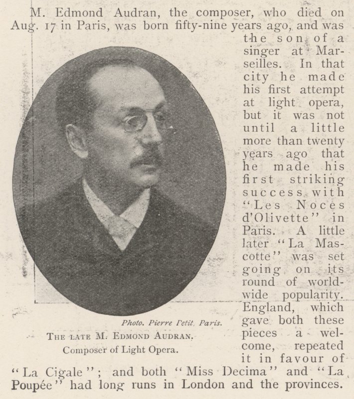 Merhum M Edmond Audran, Light Opera