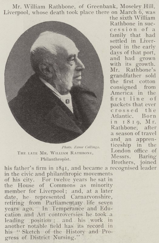 Merhum Bay William Rathbone, Hayırsever by English Photographer