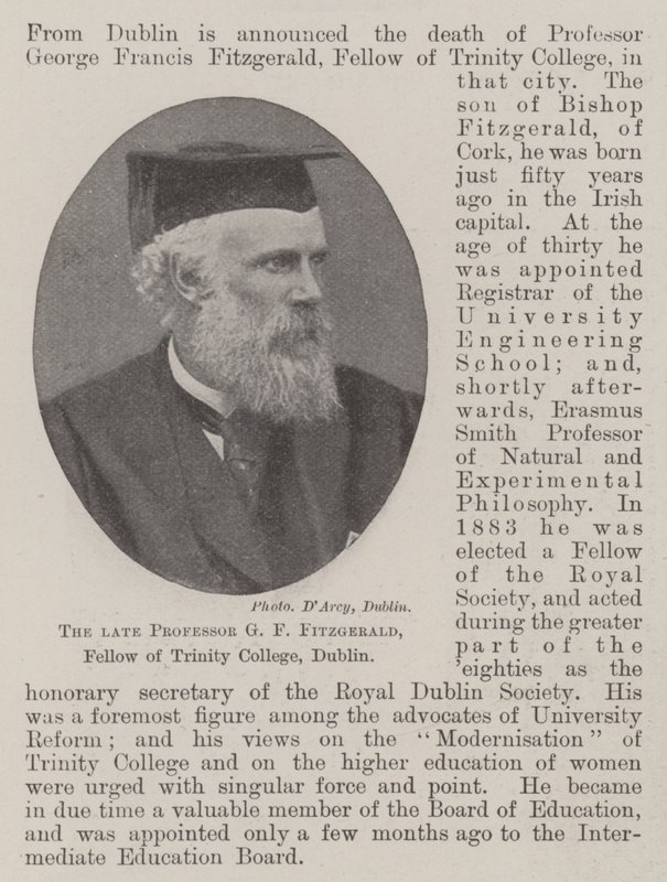 Rahmetli Profesör GF Fitzgerald, Dublin Trinity College Üyesi by English Photographer