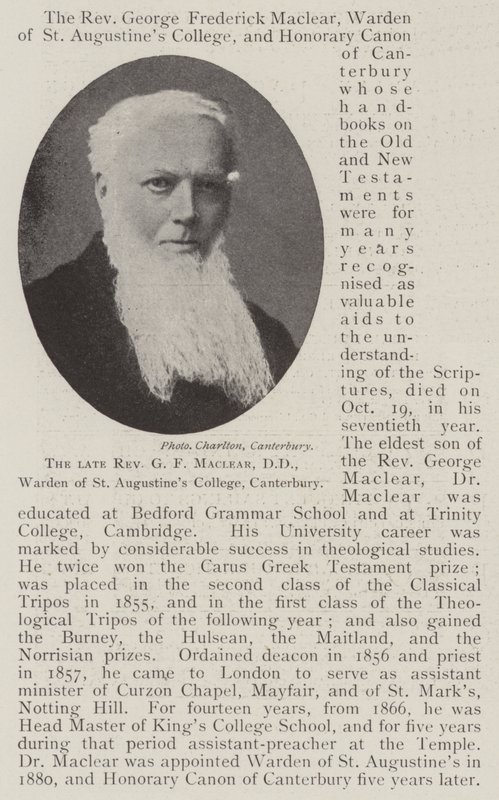 Rahmetli Muhterem GF Maclear, DD, St Augustines College Warden, Canterbury by English Photographer