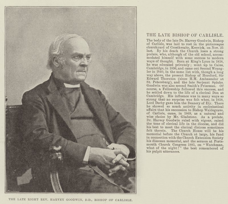 Merhum Sağ Muhterem Harvey Goodwin, DD, Carlisle Piskoposu by English Photographer