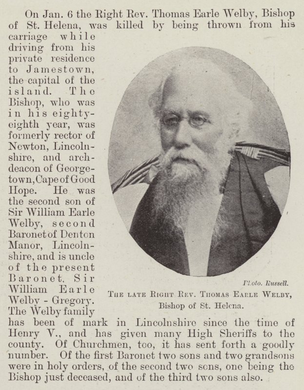 Merhum Sağ Muhterem Thomas Earle Welby, St Helena Piskoposu by English Photographer
