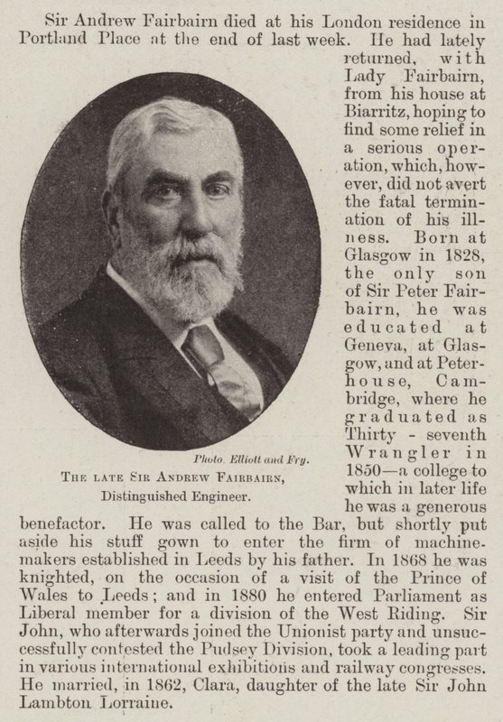 Merhum Sir Andrew Fairbairn, Seçkin Mühendis by English Photographer