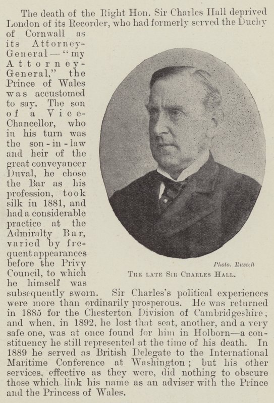 Merhum Sir Charles Hall by English Photographer