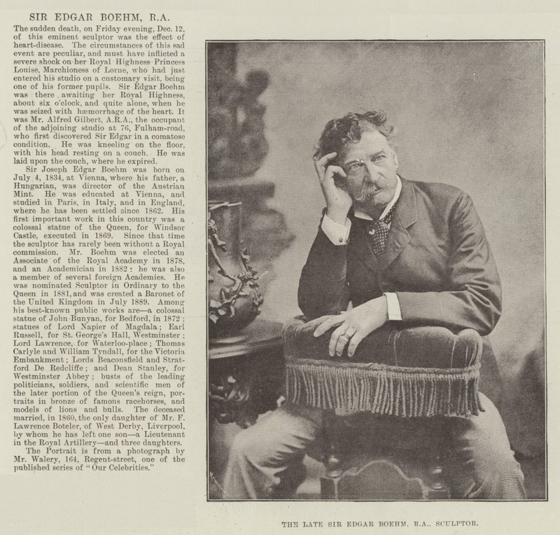 Merhum Sir Edgar Boehm, RA, Heykeltıraş by English Photographer