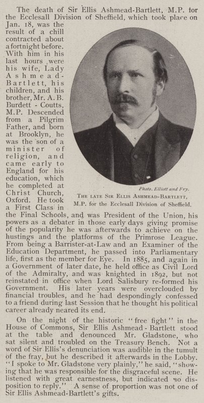 Merhum Sir Ellis Ashmead-Bartlett, Sheffield Ecclesall Bölümü Milletvekili by English Photographer