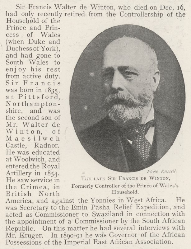 Geç Sir Francis de Winton, eskiden Galler Prensi Hanehalkı Kontrolörü by English Photographer