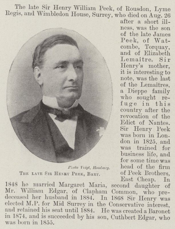 Merhum Sir Henry Peek, Baronet by English Photographer