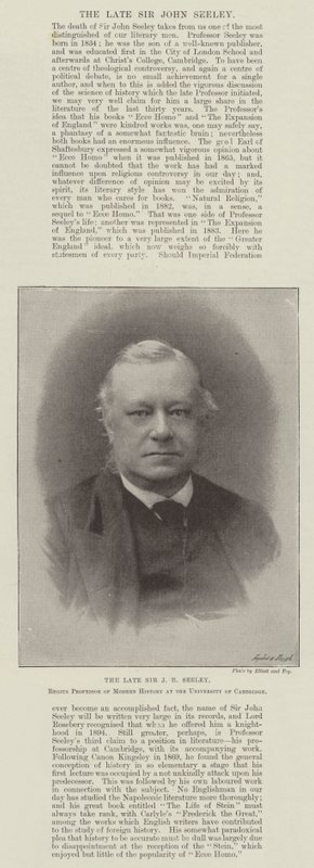 Merhum Sir JR Seeley, Cambridge Üniversitesi
