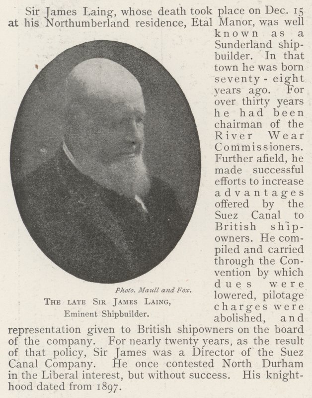 Merhum Sir James Laing, Seçkin Gemi Yapımcısı by English Photographer