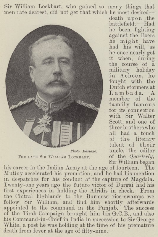Merhum Sir William Lockhart by English Photographer