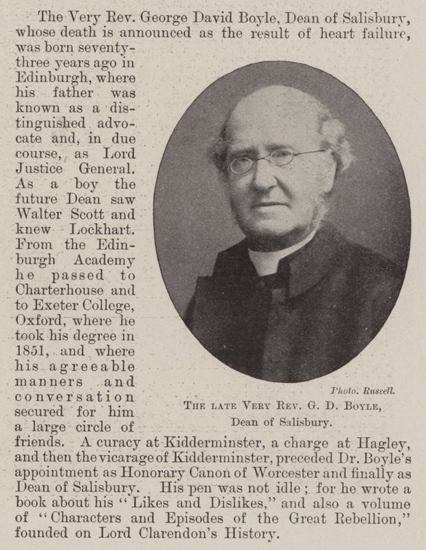 Rahmetli Muhterem GD Boyle, Salisbury Dekanı by English Photographer
