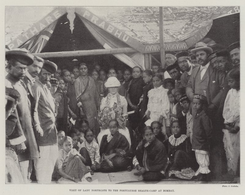 Lady Northcote'un Bombay'daki Portekiz Sağlık Kampını Ziyareti by English Photographer
