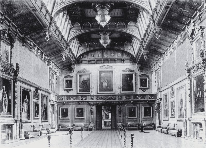 Waterloo Odası, Windsor Kalesi (s/b fotoğraf) by English Photographer