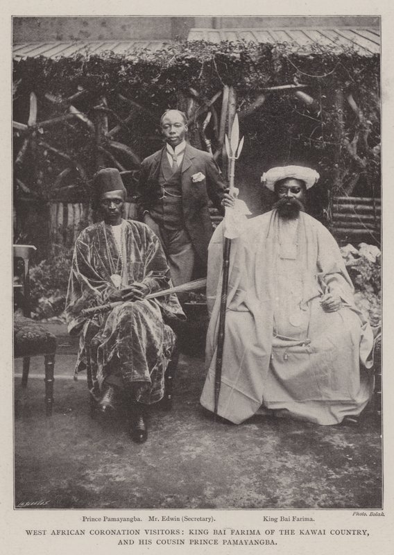 Batı Afrika Taç Giyme Töreni Ziyaretçileri, Kawai Ülkesi Kralı Bai Farima ve Kuzeni Prens Pamayangba by English Photographer