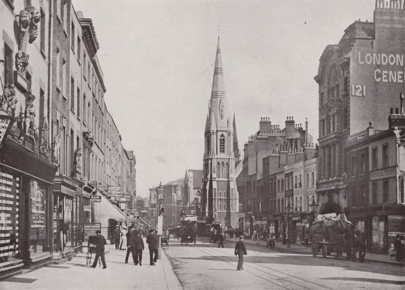 Christ Church ile Westminster Bridge Road, by English Photographer