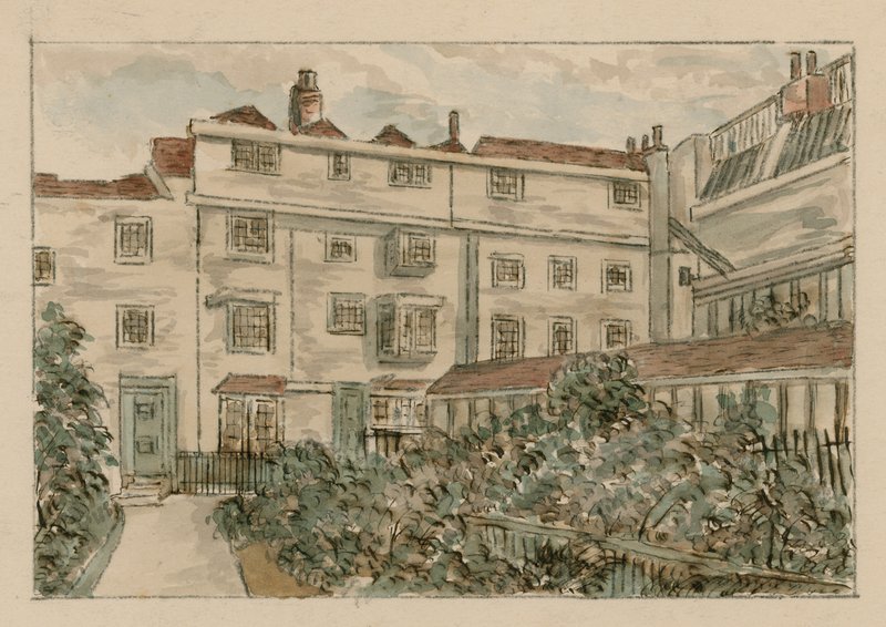 13-15 Nevilles Court, Fetter Lane, Holborn, 1900 yılındaki bir eskizden (kağıt üzerinde wc) by English School