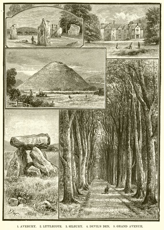 1. Avebury. 2. Littlecote. 3. Silbury. 4. Şeytanlar Den. 5. Büyük Cadde by English School