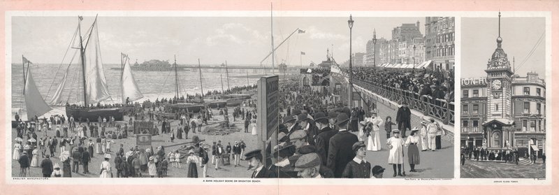 Brighton Sahilinde Bir Banka Tatili Sahnesi by English School