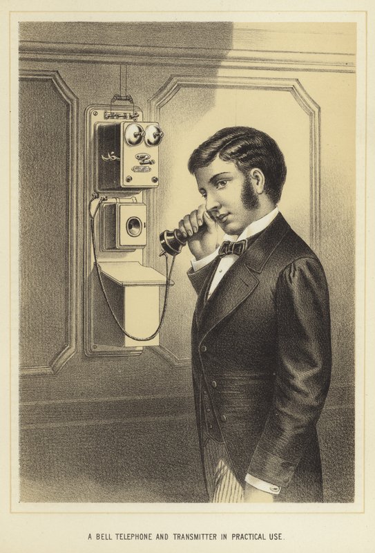 Pratik kullanımda bir Bell telefon ve verici by English School