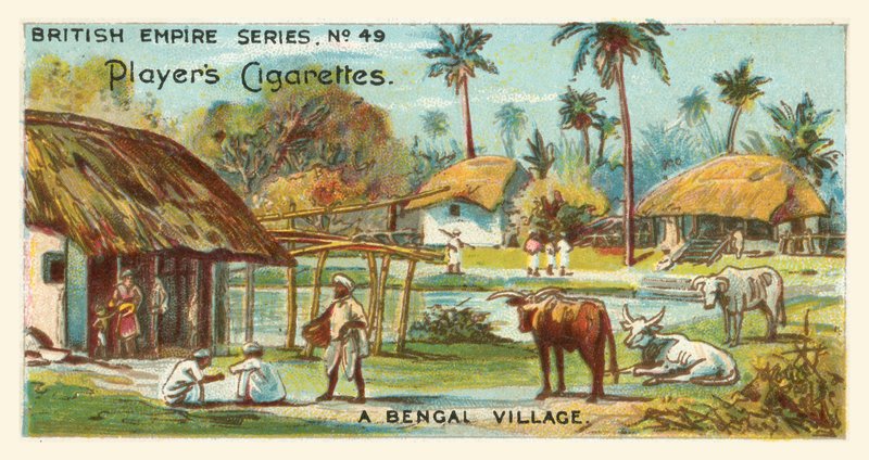 Bir Bengal Köyü (chromolitho) by English School
