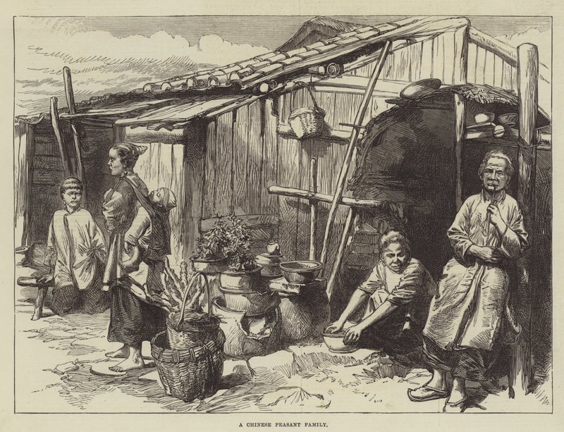 Çinli Bir Köylü Ailesi (gravür) by English School
