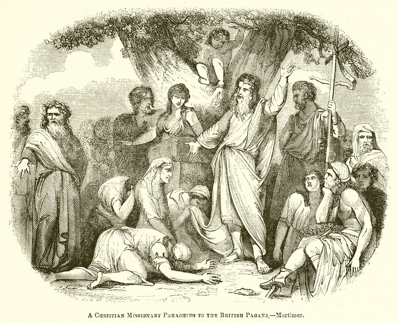 İngiliz Paganlara Vaaz Eden Bir Hristiyan Misyoner.--Mortimer by English School