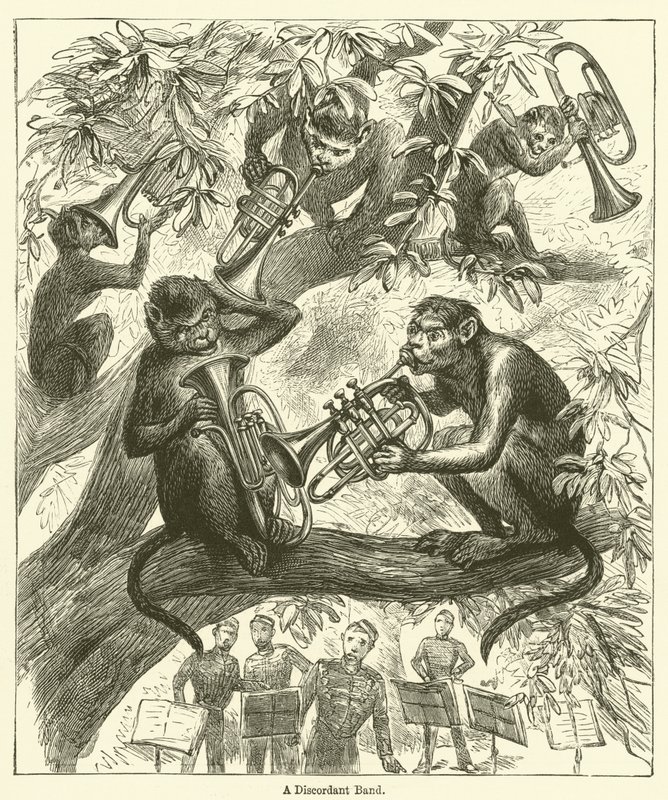 A Discordant Band (gravür) by English School