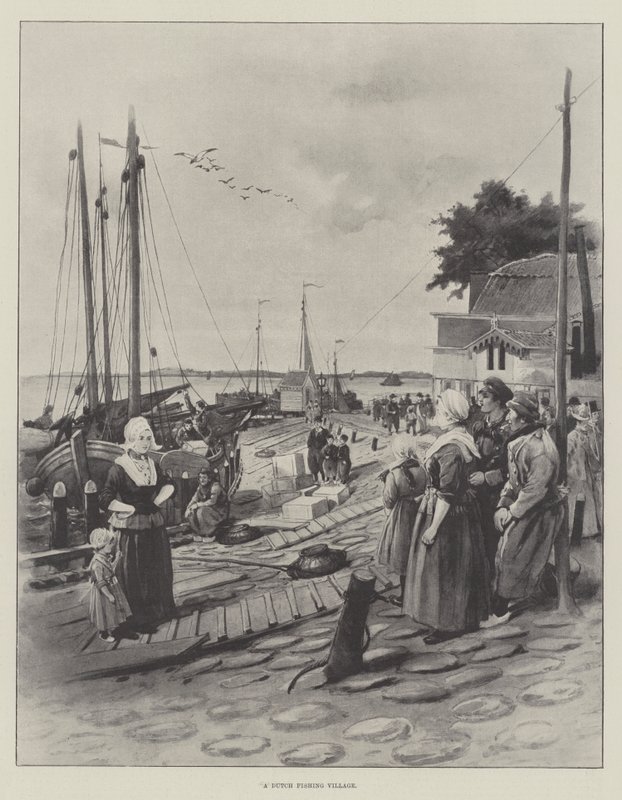 Hollandalı Bir Balıkçı Köyü (lito) by English School