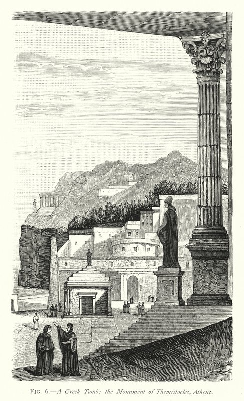 Bir Yunan Mezarı, Themistokles Anıtı, Atina (gravür) by English School