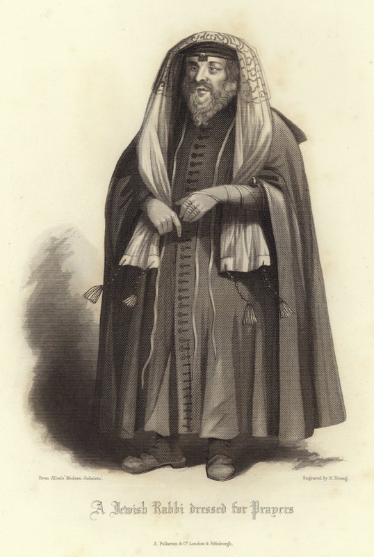 Dua için giyinmiş bir Yahudi Haham by English School
