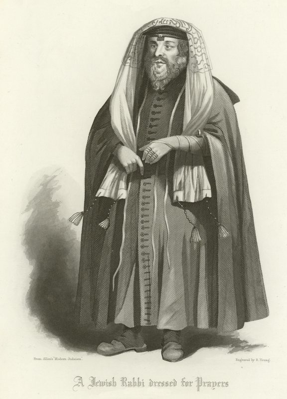 Dua için giyinmiş bir Yahudi haham by English School