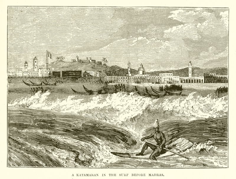 Madras'tan Önce Sörfte Bir Katamaran by English School