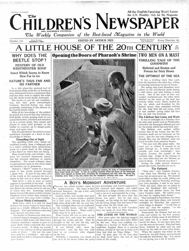A Little House of the 20th Century, front page of 