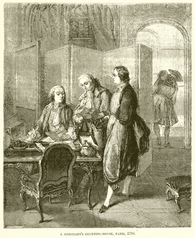 Bir Tüccar Sayma Evi, Paris, 1790 by English School