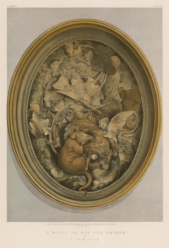 A Cain tarafından Bronz için Balmumundan Bir Model, Paris (kromolito) by English School