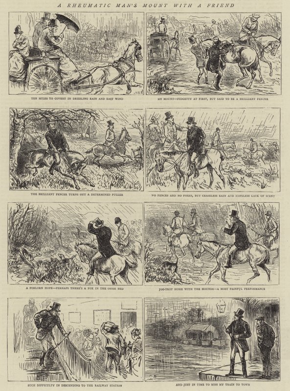 Romatizmal Bir Adamın Arkadaşıyla Attığı (gravür) by English School